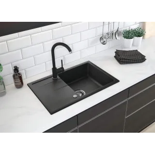 Deante Zlewozmywak granitowy z baterią z elastyczną wylewką ZRDP2113