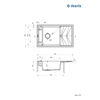Deante Zlewozmywak granitowy magnetyczny 1-komorowy z ociekaczem ZRM_A113