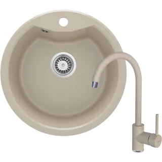 Deante Zlewozmywak granitowy z baterią 1-komorowy ZRSB7803