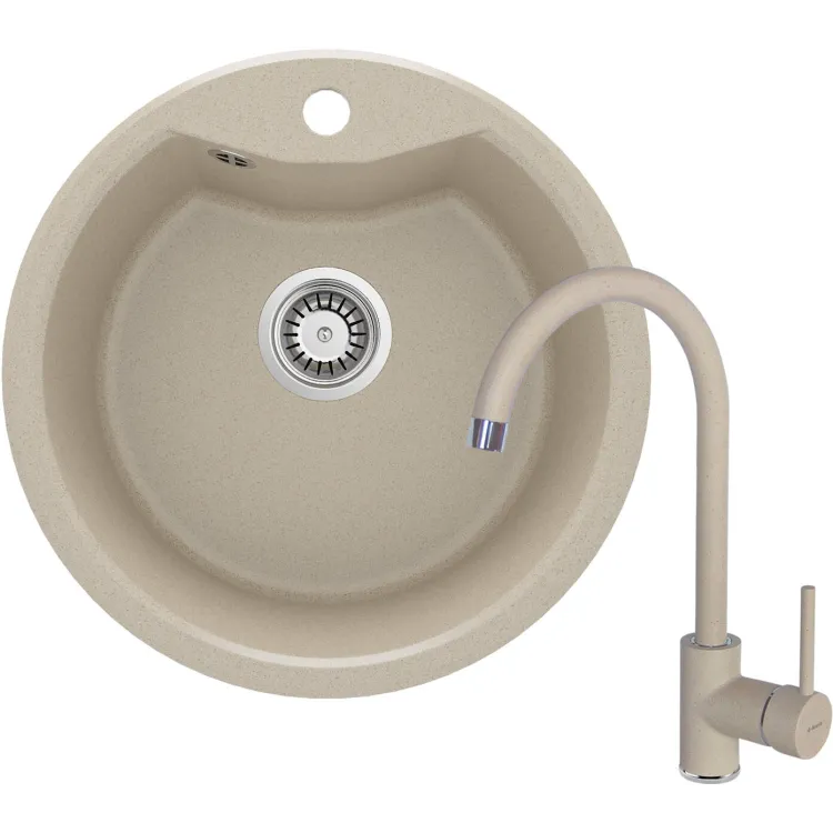 Deante Zlewozmywak granitowy z baterią 1-komorowy ZRSB7803