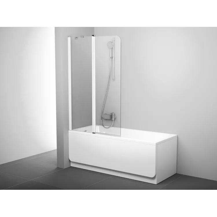 Ravak Parawan nawannowy CVS2 100 L, biała+szkło transparent 7QLA0100Z1
