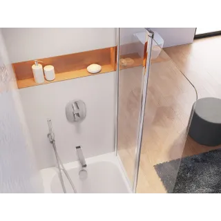 Ravak Parawan nawannowy CVS2 100 P, połysk+szkło transparent 7QRA0C00Z1