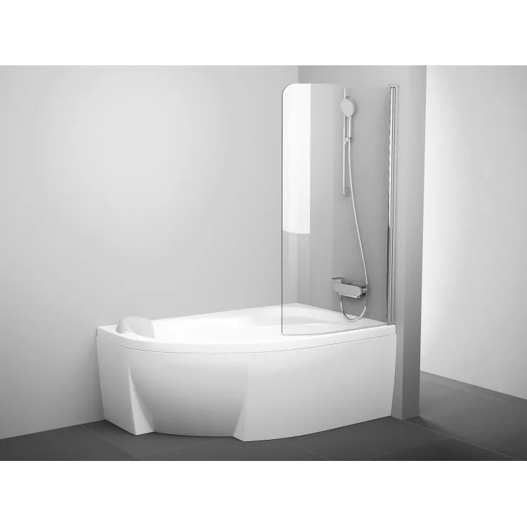 Ravak Parawan nawannowy CVSK1 Rosa 140/150 P, połysk+szkło transparent 7QRM0C00Y1