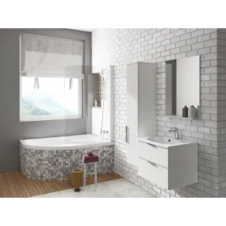 Ravak Parawan nawannowy CVSK1 ROSA 140/150 P, biała+szkło transparent 7QRM0100Y1