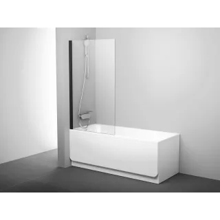Ravak Ścianka wannowa PVS1 80, czarna+szkło transparent...