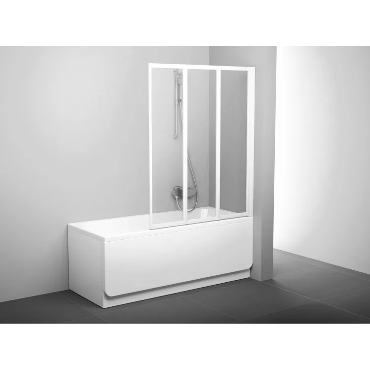 Ravak Parawan nawannowy VS3 130, biała+szkło transparent 795V0100Z1