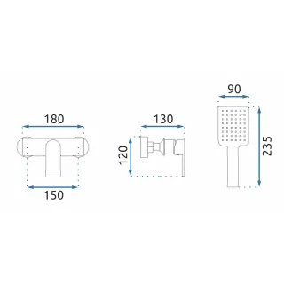 Rea BATERIA PRYSZNICOWA MY1802-8B URBAN CZARNA REA-B9909