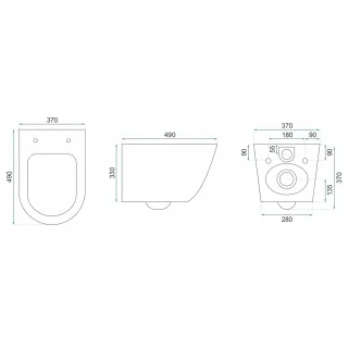 Rea WC - CARLO MINI RIMLESS WHITE GOLD EDGE REA-C1222