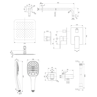 Omnires PARMA system prysznicowy podtynkowy, chrom połysk SYSPM10CR