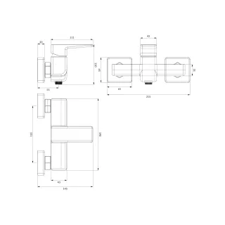 Omnires PARMA bateria prysznicowa, czarny mat PM7440BL