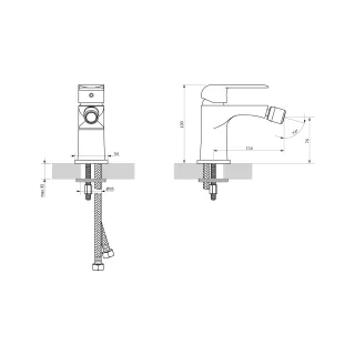 Omnires SACRAMENTO bateria bidetowa, czarny mat SC2320BL