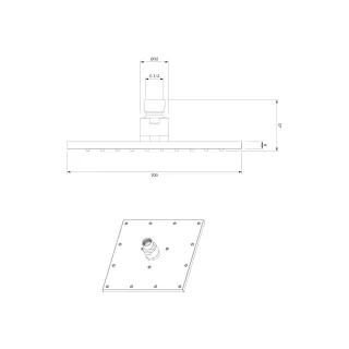 Omnires SLIMLINE deszczownica, 20 x 20 cm, grafit szczotkowany WG220-OGR