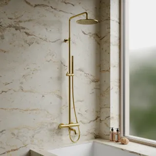 Omnires Y termostatyczny system wannowy natynkowy, złoty szczotkowany Y1234GLB