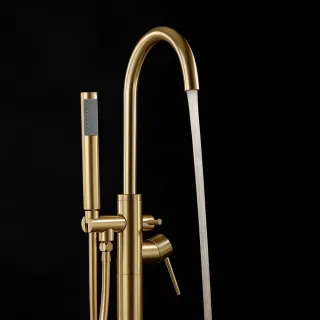 Rea BATERIA WANNOWA PODŁOGOWA LUNGO ZŁOTA SZCZOTKOWANA REA-B7498