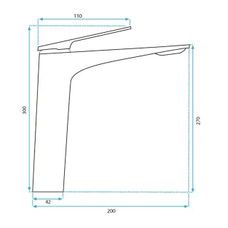Rea BATERIA UMYWALKOWA AVALON MIEDŹ SZCZOTKOWAN WYSOKA REA-B0493