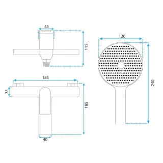 Rea BATERIA WANNOWA AVALON MIEDŹ SZCZOTKOWANA REA-B0492