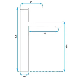 Rea BATERIA UMYWALKOWA JS-650101-1 PIXEL CHROM WYSOKA REA-B6562