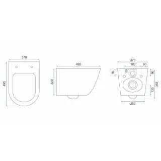 Rea WC - CARLO MINI RIMLESS ECRU REA-C5500