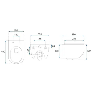 Rea WC - CARLO MINI TORNADO NFQ WHITE GOLD REA-C6006