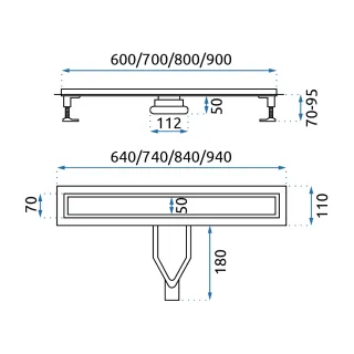 Rea ODPŁYW NEOX SUPERFLOW SZCZOTKOWANY 500 REA-G8963