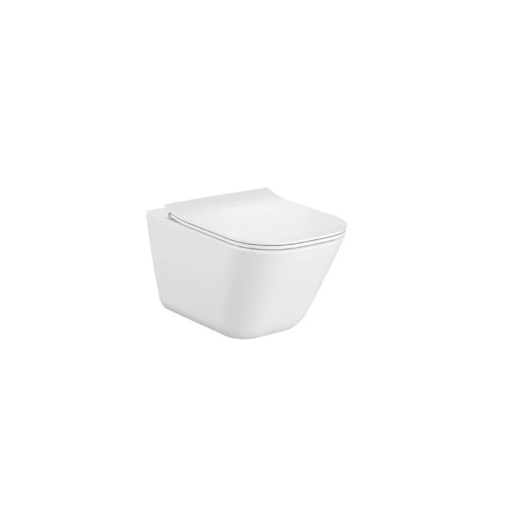 Roca GAP SQUARE RIMLESS ZESTAW Miska WC podwieszana Rimless + deska wolnoopadająca ultraslim duroplast A34H472000 Roca GAP SQUARE RIMLESS ZESTAW Miska WC podwieszana Rimless + deska wolnoopadająca ultraslim duroplast A34H472000