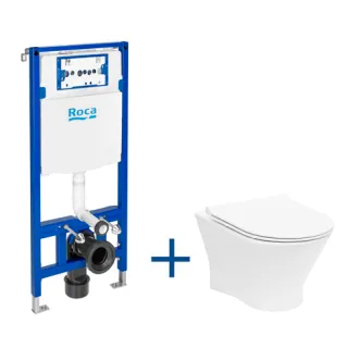 Roca ZESTAW DUPLO ONE + NEXO RIMLESS Z DESKĄ SLIM A893104460