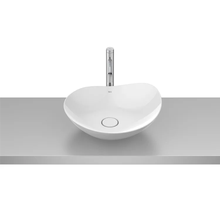 Roca OHTAKE Umywalka nablatowa 47x40,5 cm Fineceramic® BIAŁY POŁYSK A327A1N000