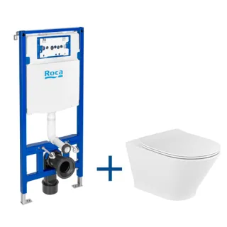 Roca ZESTAW DUPLO ONE + GAP ROUND RIMLESS Z DESKĄ SLIM...