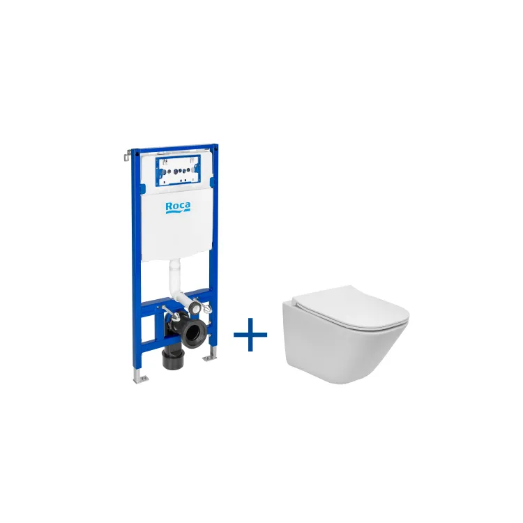 Roca ZESTAW DUPLO ONE + GAP SQUARE COMPACTO RIMLESS Z DESKĄ A893104510 Roca ZESTAW DUPLO ONE + GAP SQUARE COMPACTO RIMLESS Z DESKĄ A893104510