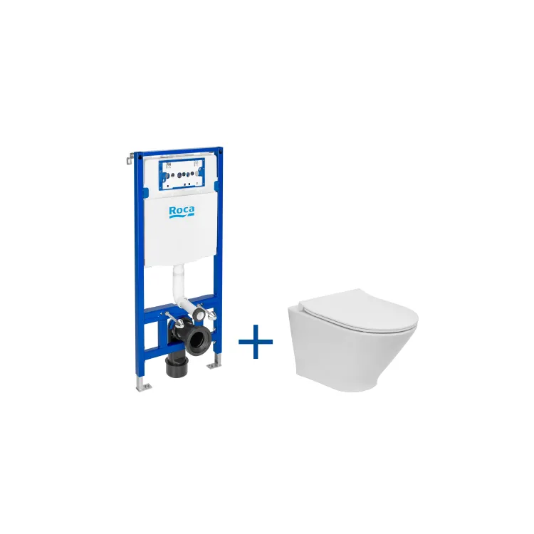 Roca ZESTAW DUPLO ONE + GAP ROUND COMPACTO RIMLESS Z DESKĄ SLIM A893104480 Roca ZESTAW DUPLO ONE + GAP ROUND COMPACTO RIMLESS Z DESKĄ SLIM A893104480