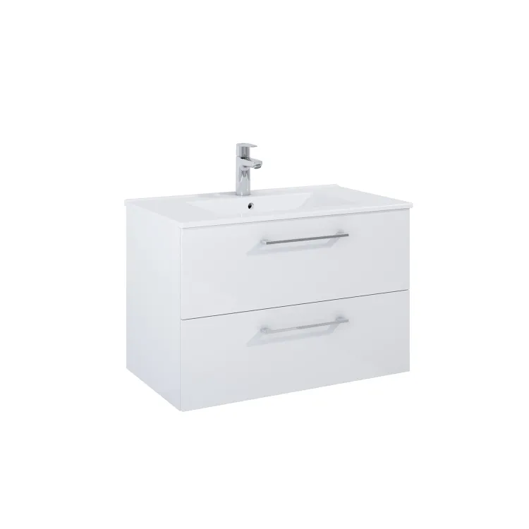 Roca ROMA Szafka łazienkowa 80 cm z 2 szufladami, do kompletacji z umywalką Hebe, biały połysk A857950806