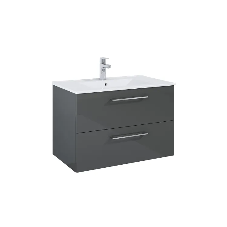 Roca ROMA Szafka łazienkowa 80 cm z 2 szufladami, do kompletacji z umywalką Hebe, antracyt połysk A857950153 Roca ROMA Szafka łazienkowa 80 cm z 2 szufladami, do kompletacji z umywalką Hebe, antracyt połysk A857950153