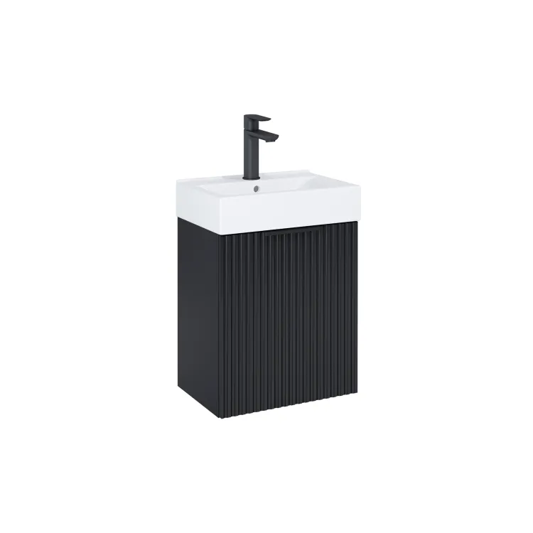 Roca REEF Zestaw łazienkowy Unik 45 cm, czarny mat (bez syfonu) A852446532