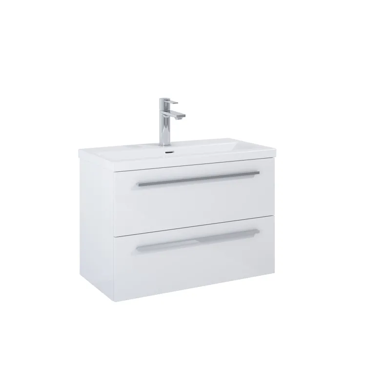 Roca KWADRO Szafka łazienkowa 80 cm z 2 szufladami, do kompletacji z umywalką Hebe, biały połysk A857970806 Roca KWADRO Szafka łazienkowa 80 cm z 2 szufladami, do kompletacji z umywalką Hebe, biały połysk A857970806