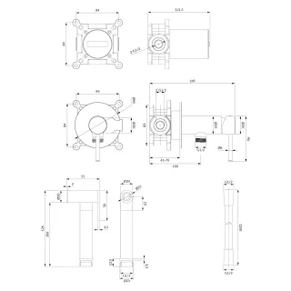 Omnires Y system bidetowy podtynkowy, miedź szczotkowana SYSYBI2CPB