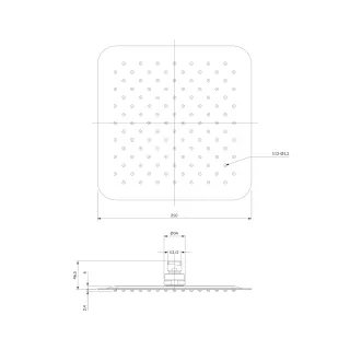 Omnires ULTRA SLIMLINE deszczownica, 25 x 25 cm, chrom połysk WGU225CR