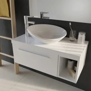 Elita Oxy Umywalka nablatowa 51.2x41 Biała