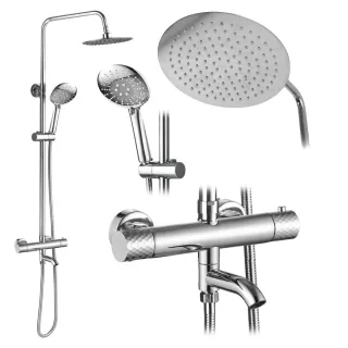 Rea ZESTAW NATRYSKOWO-WANNOWY LUNGO DIAMOND CHROM TERM...