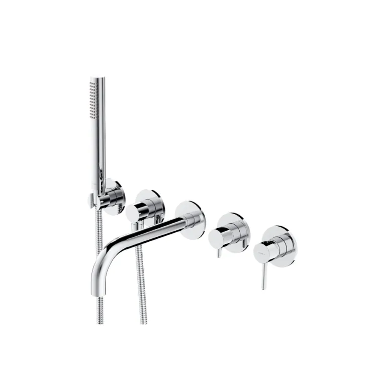 Y Bateria wannowa 5-otworowa podtynkowa chrom