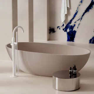 Omnires Y bateria wannowa wolnostojąca, biały mat Y1233-SWM