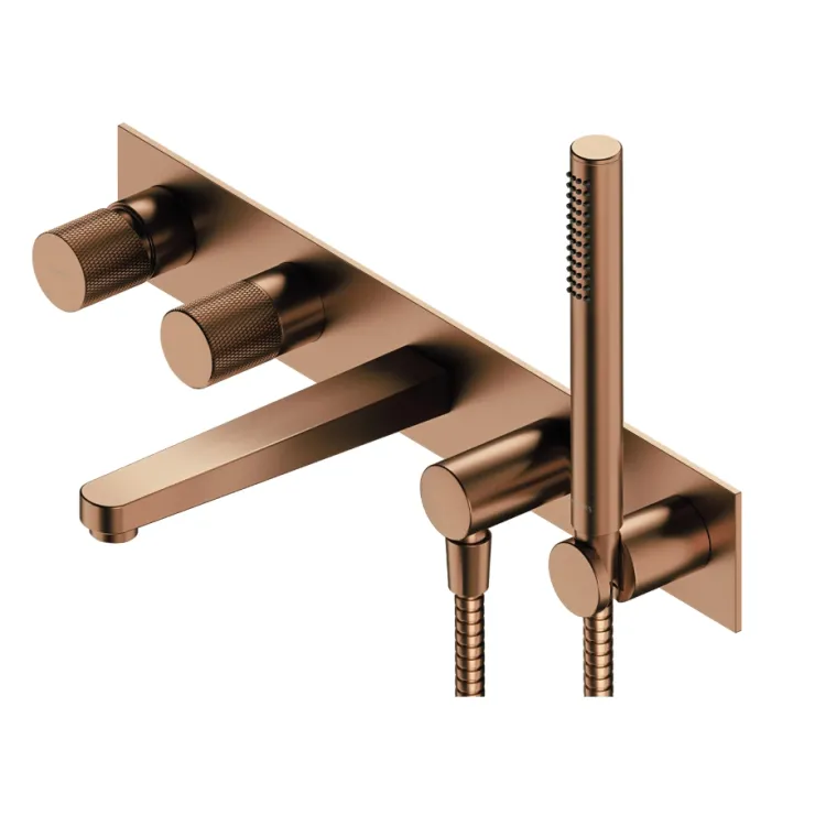 Omnires CONTOUR bateria wannowa 5-otworowa podtynkowa, miedź szczotkowana CT8037-1CPB