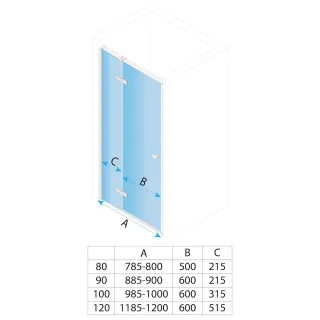 Rea DRZWI PRYSZNICOWE ATLAS CHROM 90 P REA-K4661