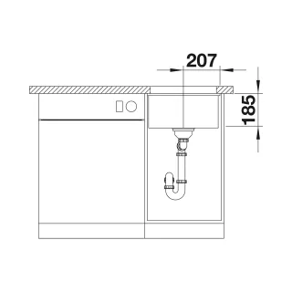 BLANCO SUBLINE 375-U Ceramika biały połysk 516035