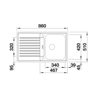 BLANCO CLASSIC Pro 45 S-IF stal polerowana odwracalny, korek auto., InFino 523661