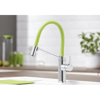 BLANCO VIU-S chromowana z gumowymi osłonami węża w kolorach Lava Gr. Kiwi, Orange i Lemon 524813