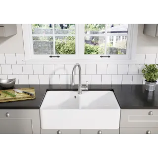 BLANCO VILLAE Farmhouse 8 Ceramika biały połysk, dwukomorowy 525164