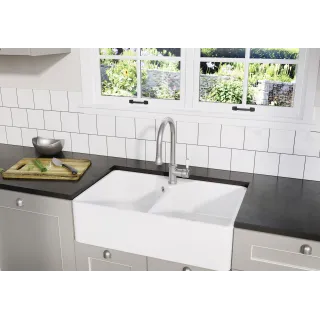 BLANCO VILLAE Farmhouse 8 Ceramika biały połysk, dwukomorowy 525164