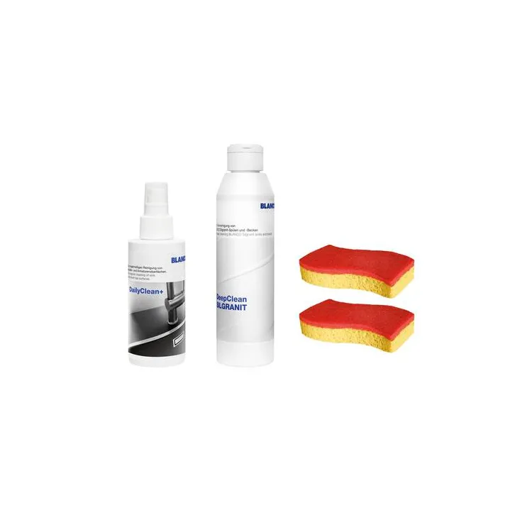 BLANCO Zestaw do czyszczenia Silgranitu (DailyClean+ 1x150 ml, DeepClean 1x250ml, Spontex gąbka x 2szt.) 527033