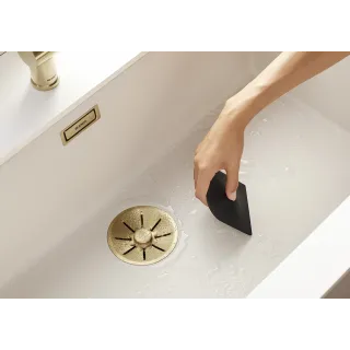 BLANCO Zestaw elementów stalowych w kolorze satin gold, do armatury przelewowo-odpływowej InFino, do dwóch komór 203477