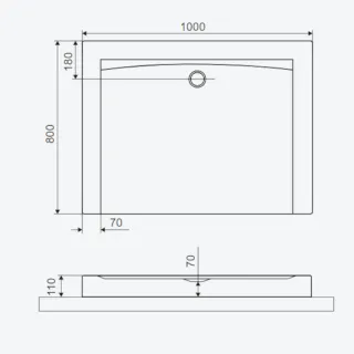 Forma Compact Brodzik prostokątny 80x100x11cm biały połysk BREX.FOR108WHC
